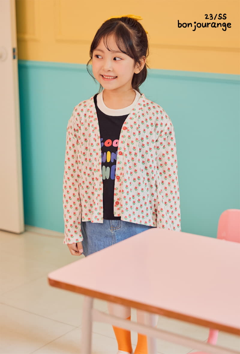 Bonjour Ange - Korean Children Fashion - #littlefashionista - Tulip Scsi Summer Cardigan - 10
