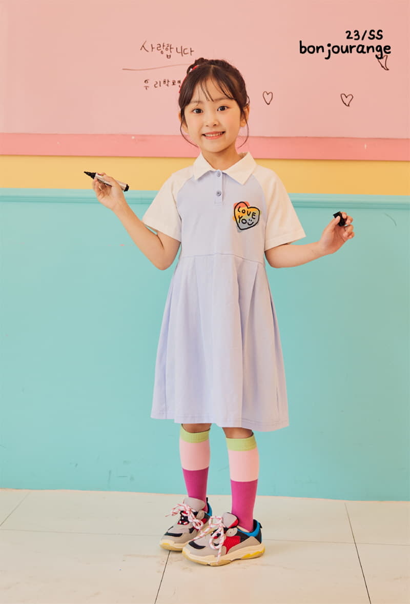 Bonjour Ange - Korean Children Fashion - #littlefashionista - Lobe You Tennis One-piece - 6