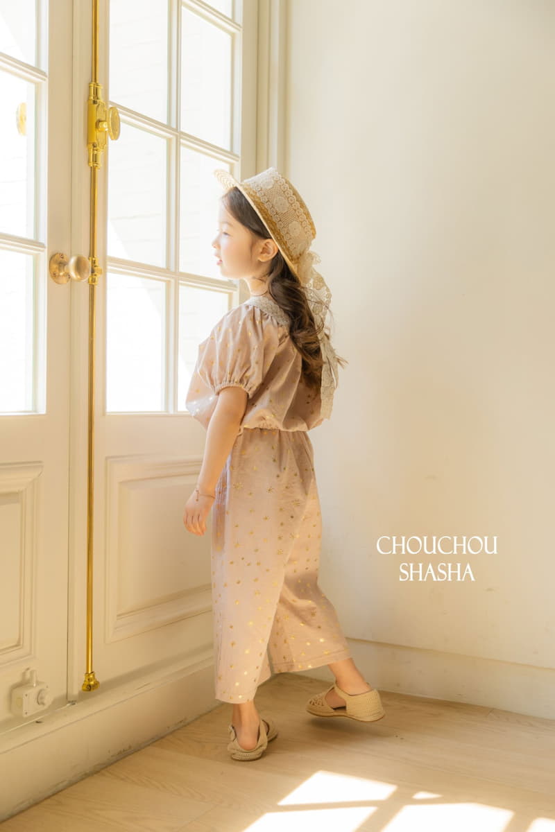 Chouchou Shasha - Korean Children Fashion - #kidsshorts - Pearl Top Bottom Set - 11