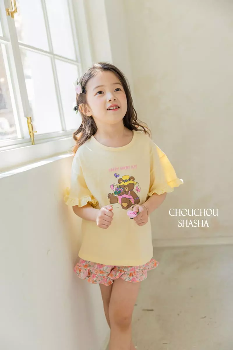 Chouchou Shasha - Korean Children Fashion - #kidsstore - Flower Bear Tee - 8
