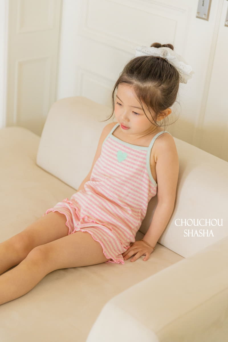 Chouchou Shasha - Korean Children Fashion - #minifashionista - Love Inner Top Bottom Set - 2