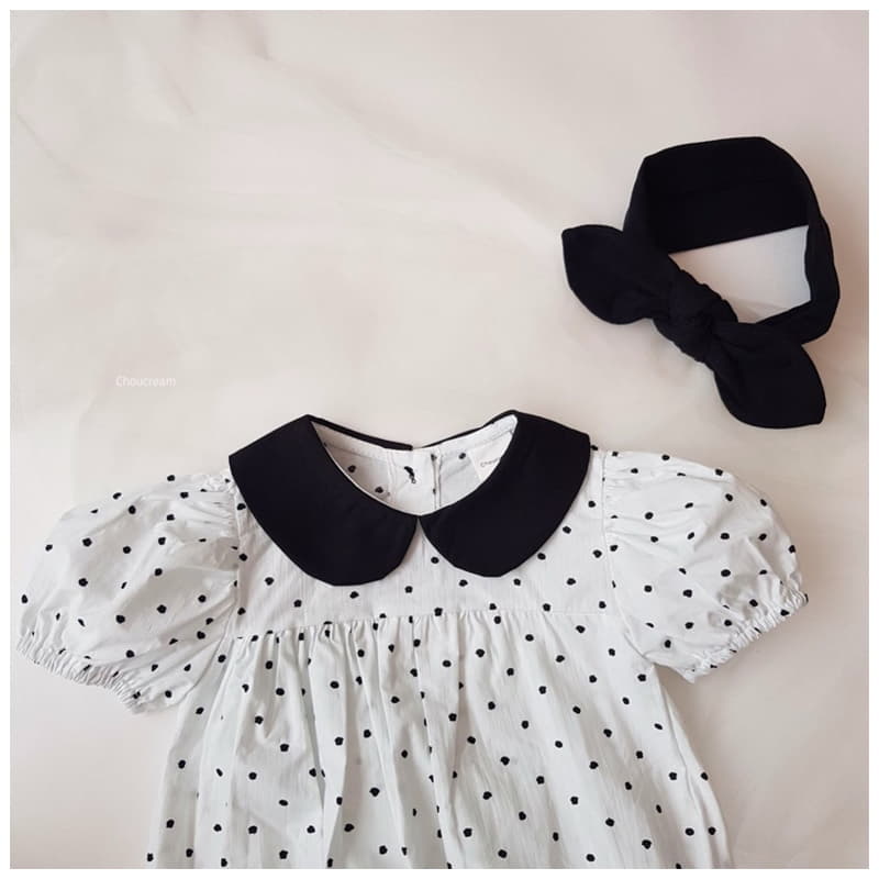 Choucream - Korean Baby Fashion - #babyboutique - Dot Collar Bodysuit - 3