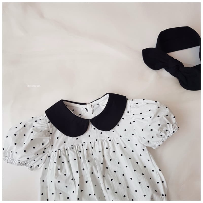 Choucream - Korean Baby Fashion - #babyboutique - Dot Collar Bodysuit - 4