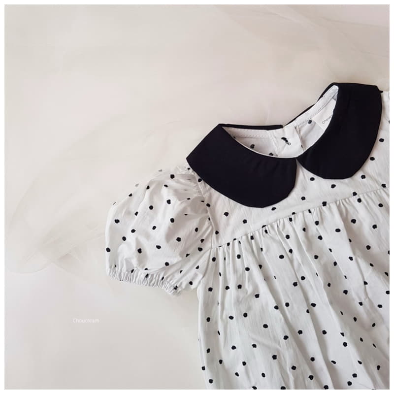 Choucream - Korean Baby Fashion - #babyclothing - Dot Collar Bodysuit - 5