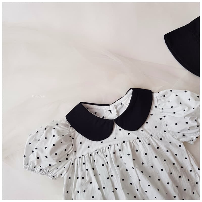 Choucream - Korean Baby Fashion - #babyfashion - Dot Collar Bodysuit - 6