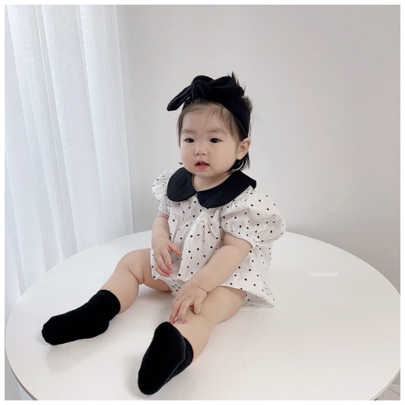 Choucream - Korean Baby Fashion - #babyoutfit - Dot Collar Bodysuit - 12