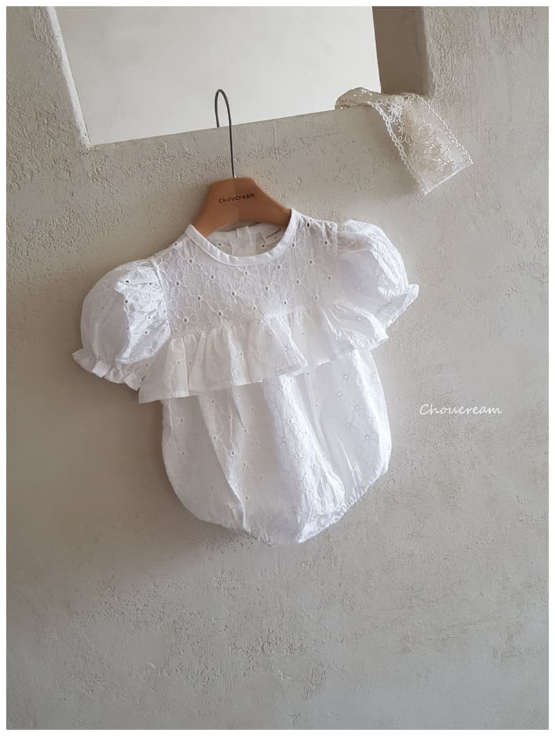 Choucream - Korean Baby Fashion - #onlinebabyshop - Embrodiery Lace Bodysuit - 2