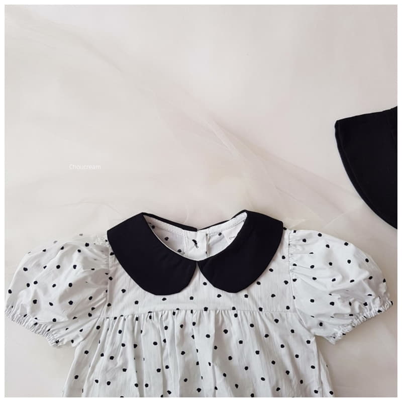 Choucream - Korean Baby Fashion - #onlinebabyshop - Dot Collar Bodysuit