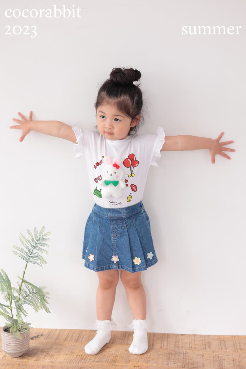 Coco Rabbit - Korean Children Fashion - #Kfashion4kids - Flower Denim Skirt - 6