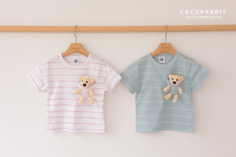 Coco Rabbit - Korean Children Fashion - #childofig - Stripes Bear Tee - 5