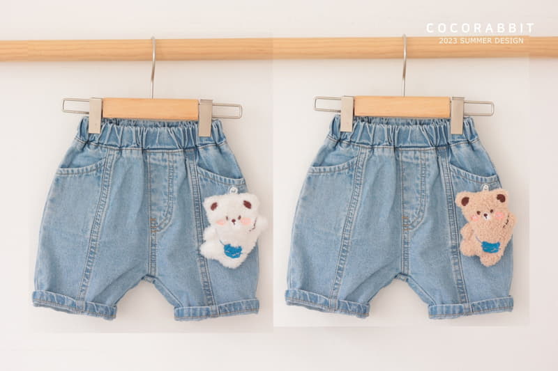 Coco Rabbit - Korean Children Fashion - #childofig - Bag Bear Slit Jeans - 8