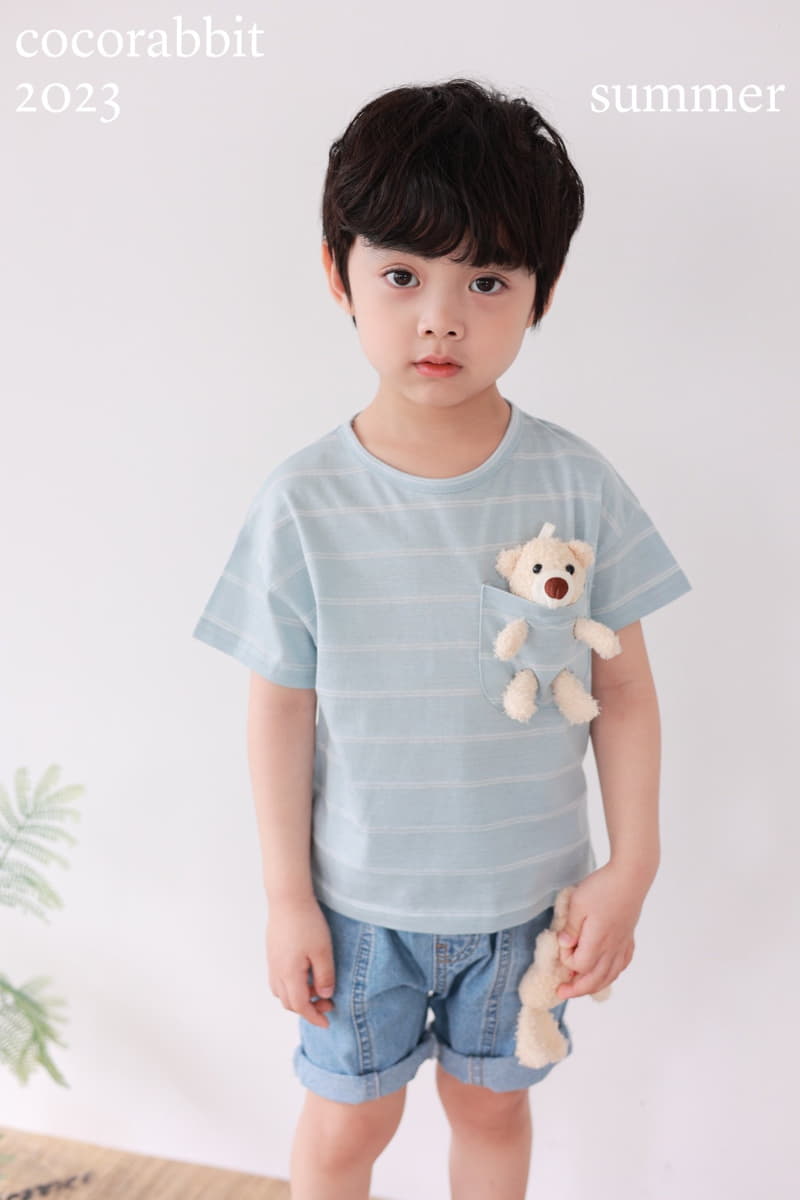Coco Rabbit - Korean Children Fashion - #designkidswear - Stripes Bear Tee - 7
