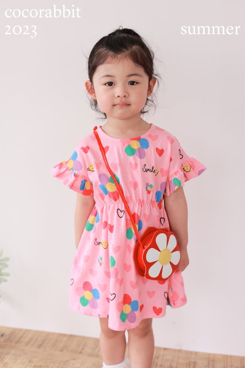 Coco Rabbit - Korean Children Fashion - #kidsstore - Red Flower One-piece