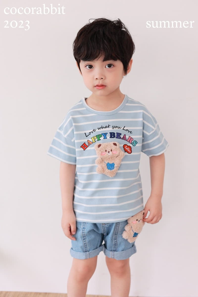 Coco Rabbit - Korean Children Fashion - #kidzfashiontrend - Bag Bear Slit Jeans