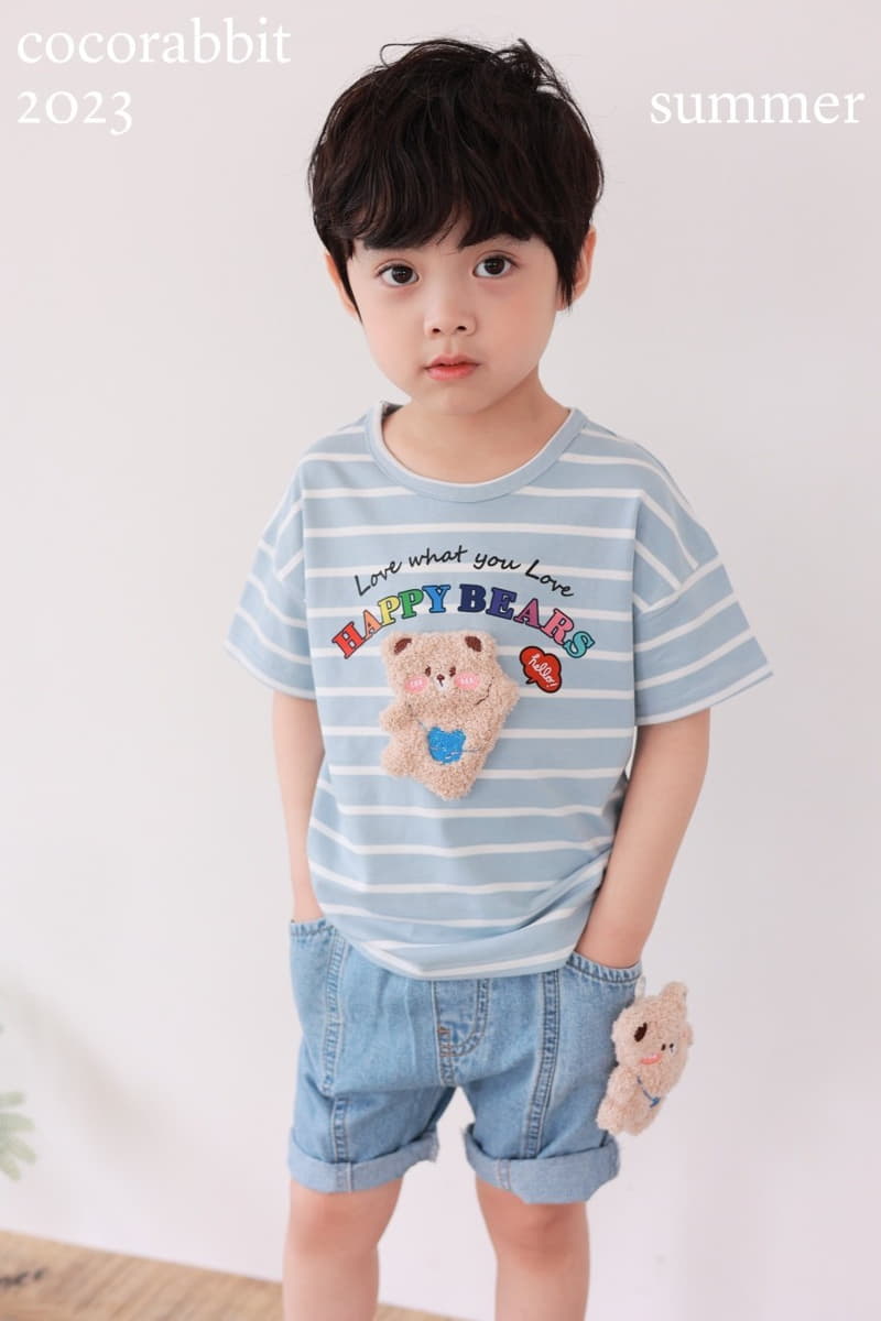 Coco Rabbit - Korean Children Fashion - #magicofchildhood - Stripes Happy Bear Tee - 10