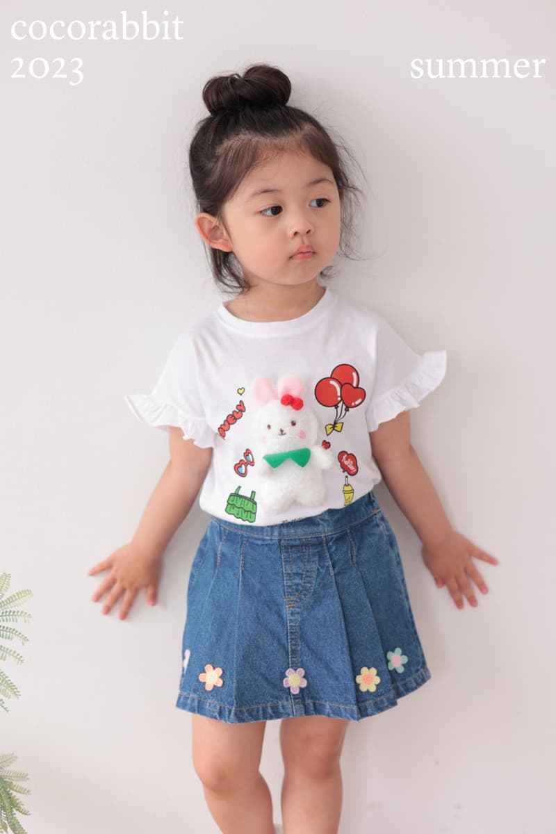 Coco Rabbit - Korean Children Fashion - #minifashionista - Flower Denim Skirt - 9
