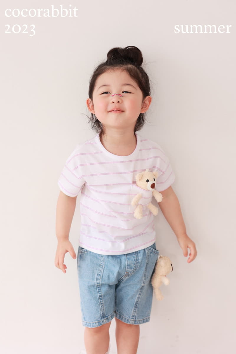 Coco Rabbit - Korean Children Fashion - #toddlerclothing - Stripes Bear Tee - 4