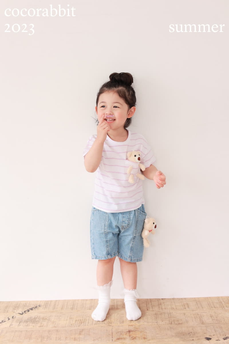 Coco Rabbit - Korean Children Fashion - #toddlerclothing - Stripes Bear Tee - 3
