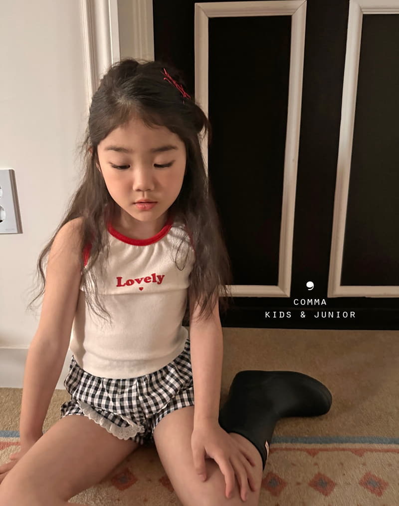 Comma - Korean Children Fashion - #stylishchildhood - Check Flower Embrodiery Shorts