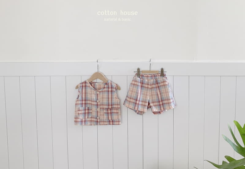Cotton House - Korean Children Fashion - #kidzfashiontrend - Check Danjjak Set-up - 5