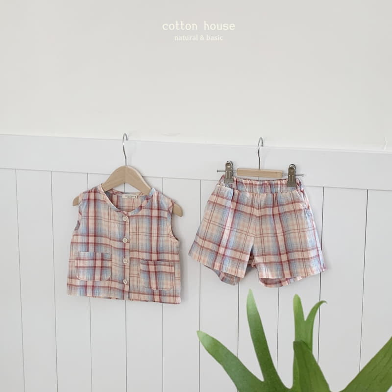 Cotton House - Korean Children Fashion - #prettylittlegirls - Check Danjjak Set-up - 10