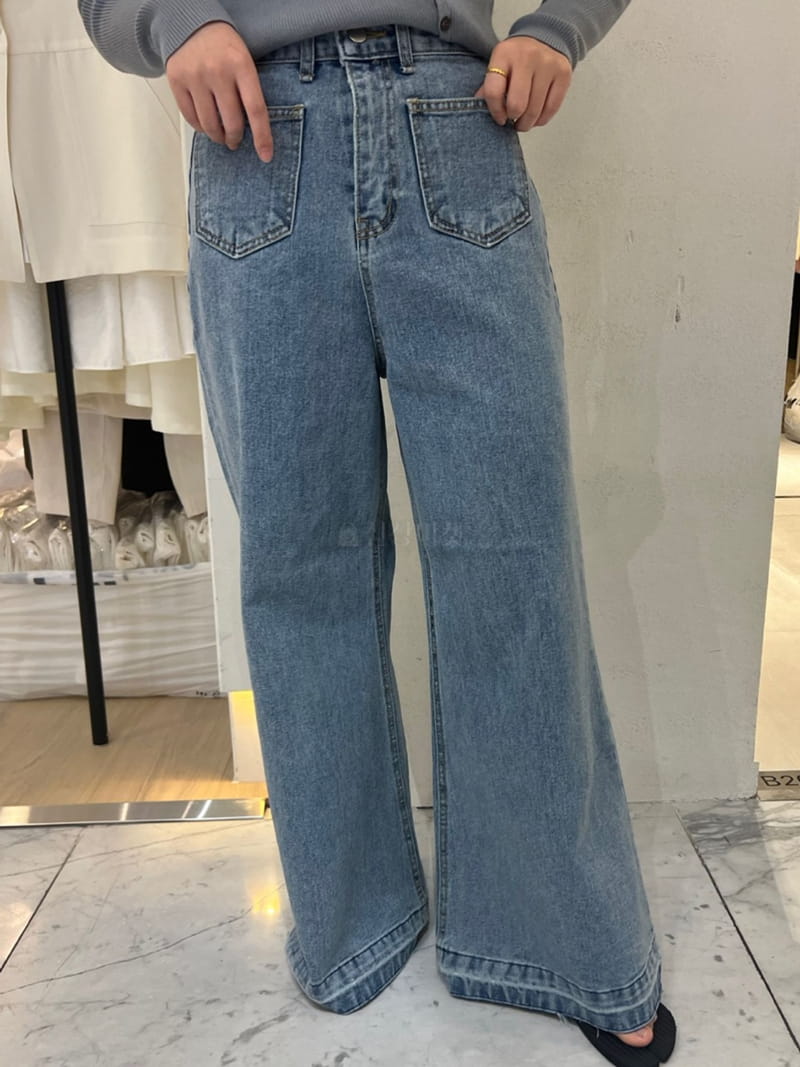 Credito - Korean Women Fashion - #momslook - Front Wide Jeans - 2