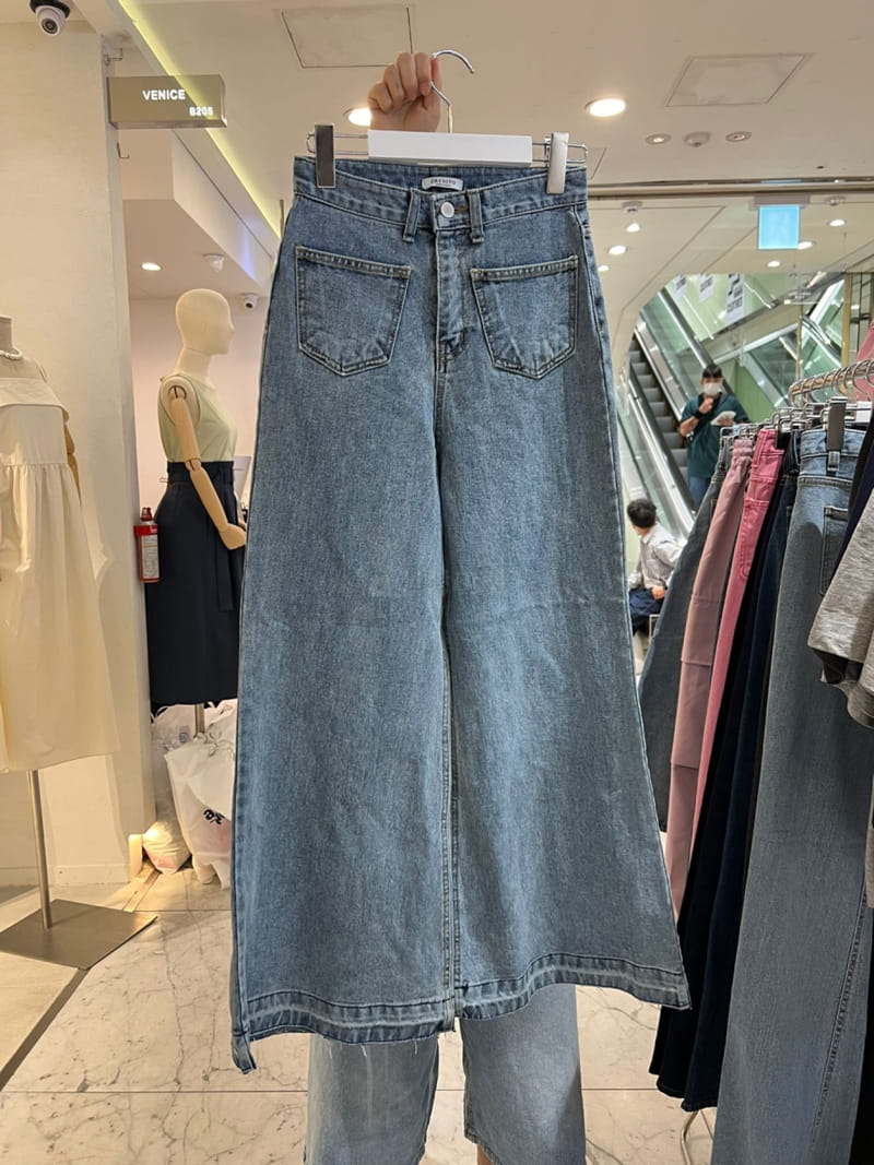 Credito - Korean Women Fashion - #momslook - Front Wide Jeans - 4