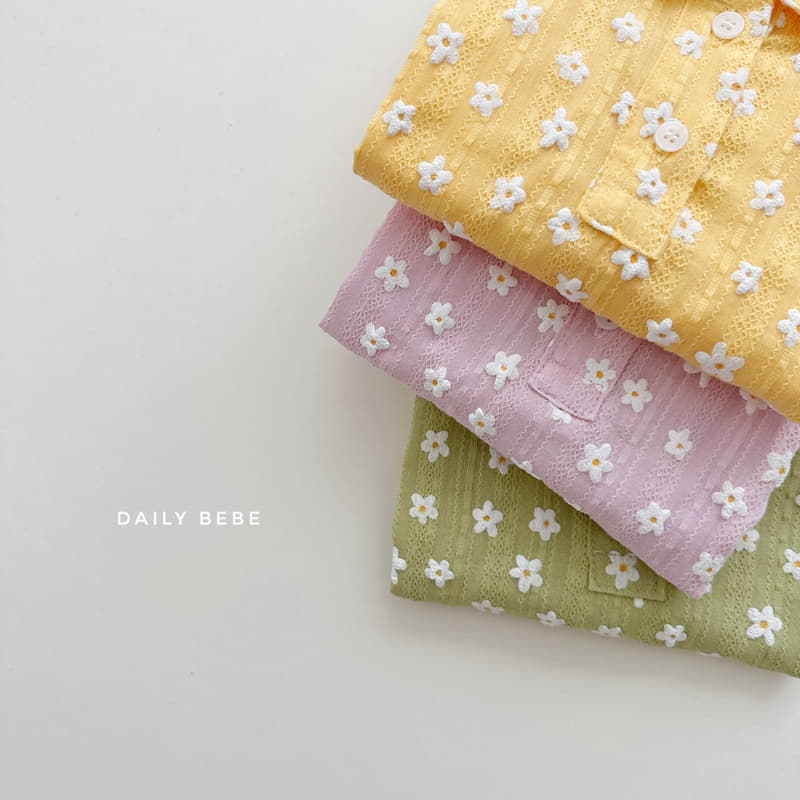 Daily Bebe - Korean Children Fashion - #Kfashion4kids - Flower Collar Top Bottom Set - 9