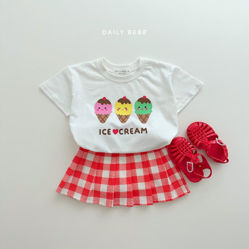 Daily Bebe - Korean Children Fashion - #childofig - Check Wrinkle Skirt - 8