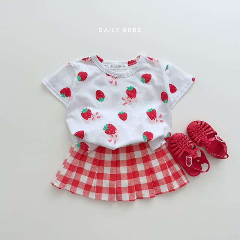 Daily Bebe - Korean Children Fashion - #childofig - Check Wrinkle Skirt - 9