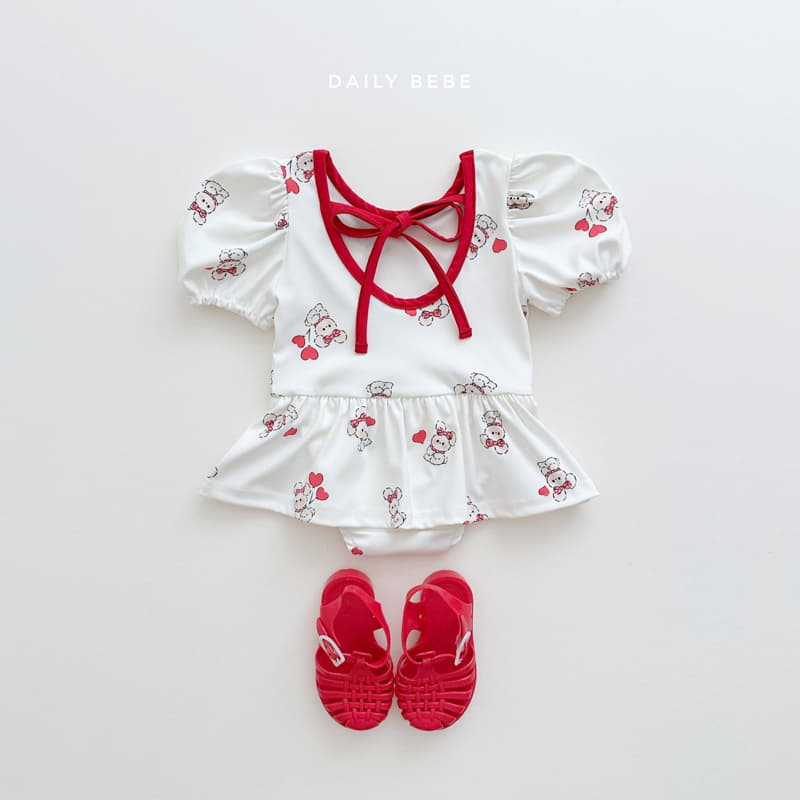 Daily Bebe - Korean Children Fashion - #childofig - Puff One-piece Swimwear - 2