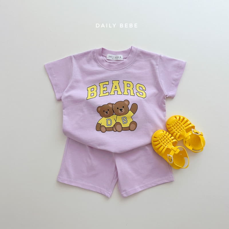 Daily Bebe - Korean Children Fashion - #childofig - Hi Bear Top Bottom Set - 3