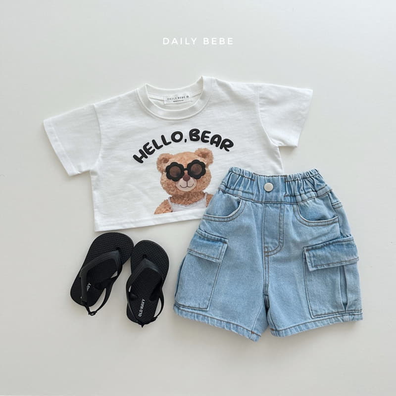 Daily Bebe - Korean Children Fashion - #childrensboutique - Sunglass Bear Crop Tee - 7