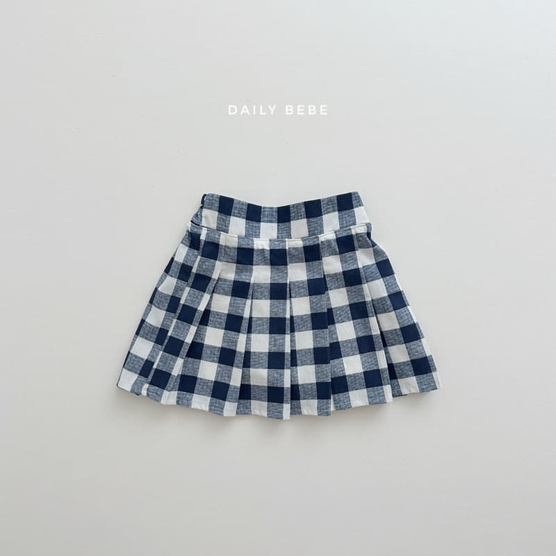 Daily Bebe - Korean Children Fashion - #childrensboutique - Check Wrinkle Skirt - 10