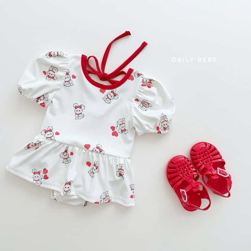 Daily Bebe - Korean Children Fashion - #childrensboutique - Puff One-piece Swimwear - 3