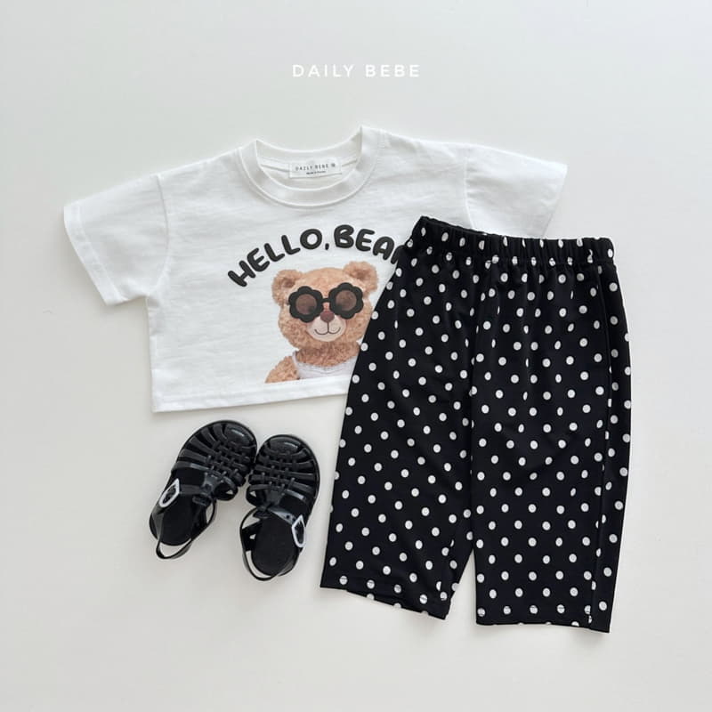 Daily Bebe - Korean Children Fashion - #designkidswear - Sunglass Bear Crop Tee - 8