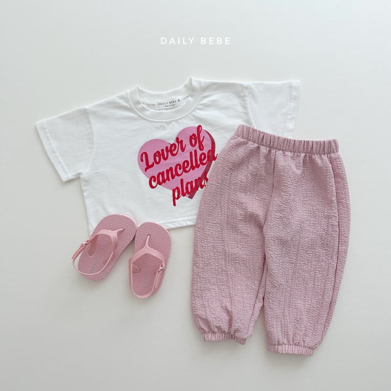 Daily Bebe - Korean Children Fashion - #designkidswear - Heart Crop Tee - 7