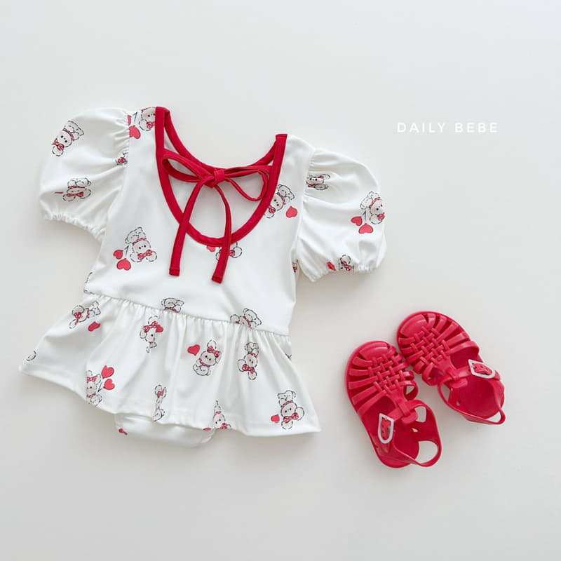 Daily Bebe - Korean Children Fashion - #childrensboutique - Puff One-piece Swimwear - 4