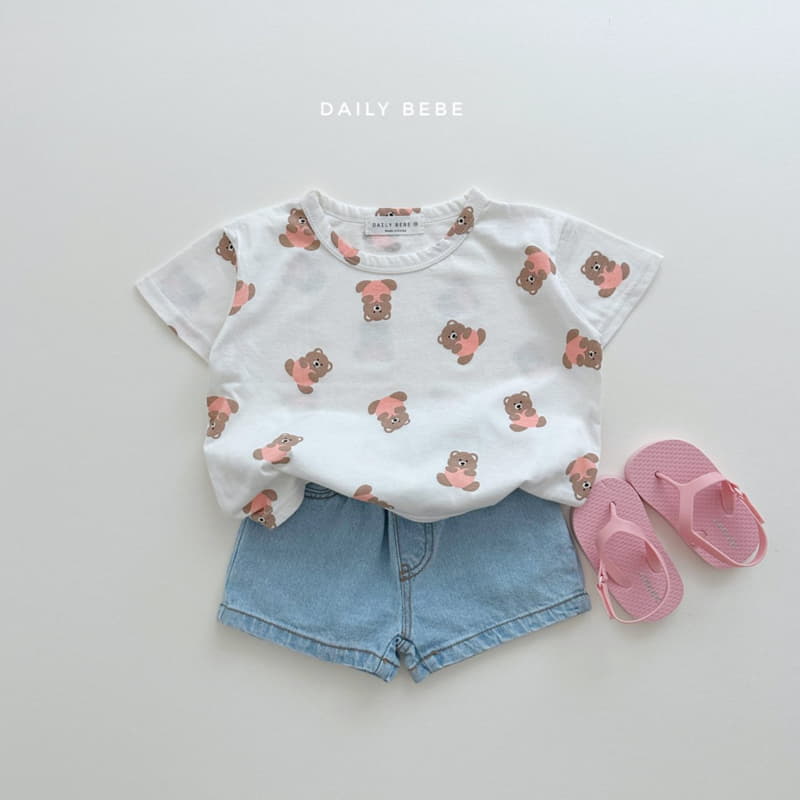 Daily Bebe - Korean Children Fashion - #designkidswear - Heart Bear Tee - 4