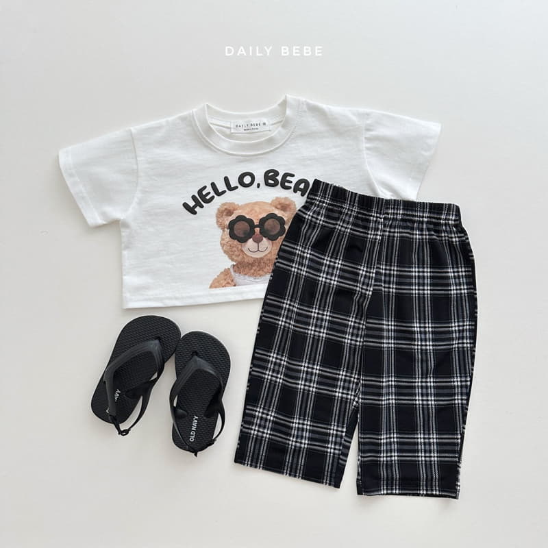 Daily Bebe - Korean Children Fashion - #fashionkids - Sunglass Bear Crop Tee - 10