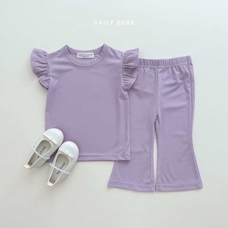 Daily Bebe - Korean Children Fashion - #fashionkids - Cool Bootscut Top Bottom Set - 3
