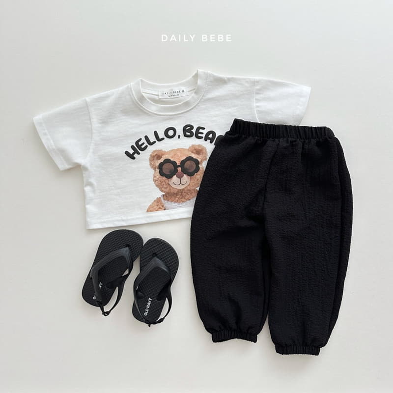 Daily Bebe - Korean Children Fashion - #kidsshorts - Sunglass Bear Crop Tee - 11