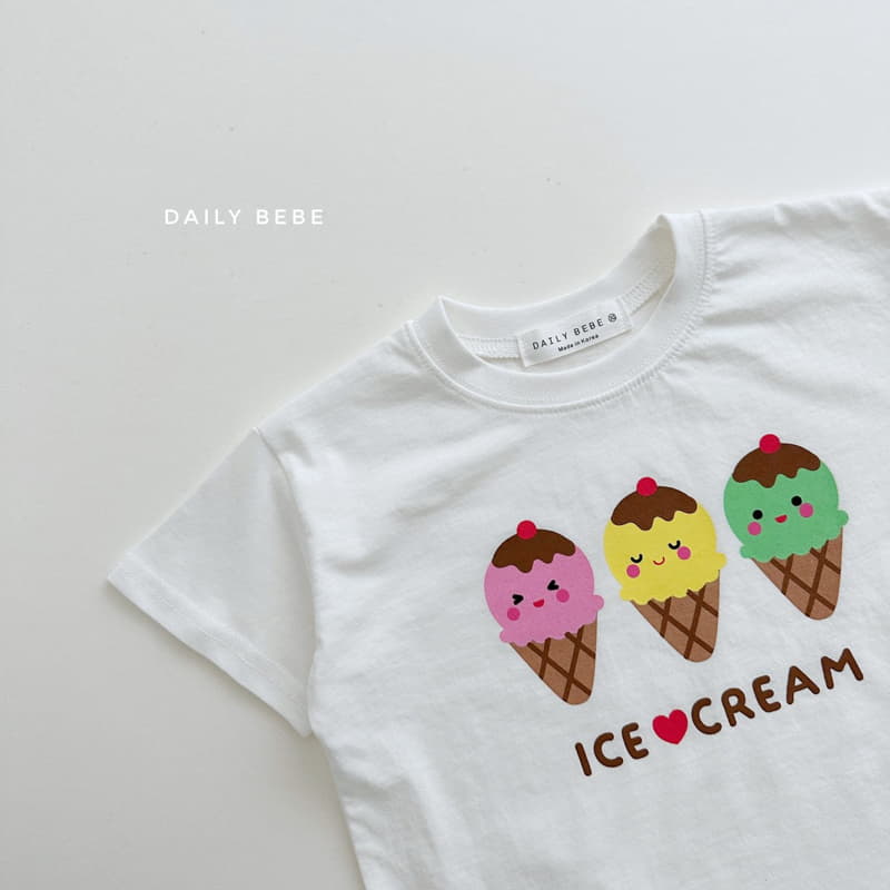 Daily Bebe - Korean Children Fashion - #kidsshorts - Ice Cream Tee - 8