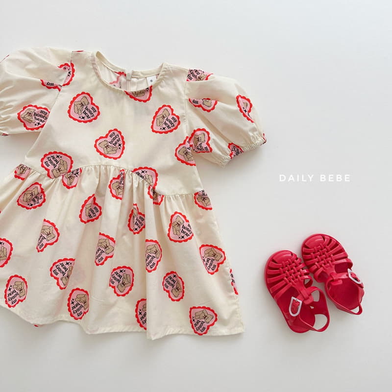 Daily Bebe - Korean Children Fashion - #kidsshorts - Honey Bear One-piece - 2