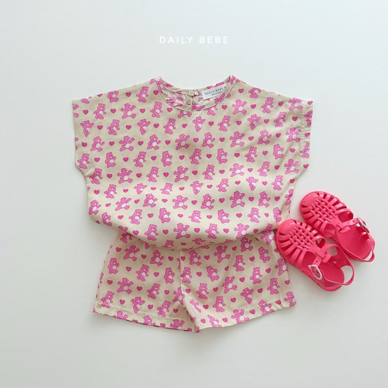 Daily Bebe - Korean Children Fashion - #kidsshorts - Ingun Top Bottom Set - 5
