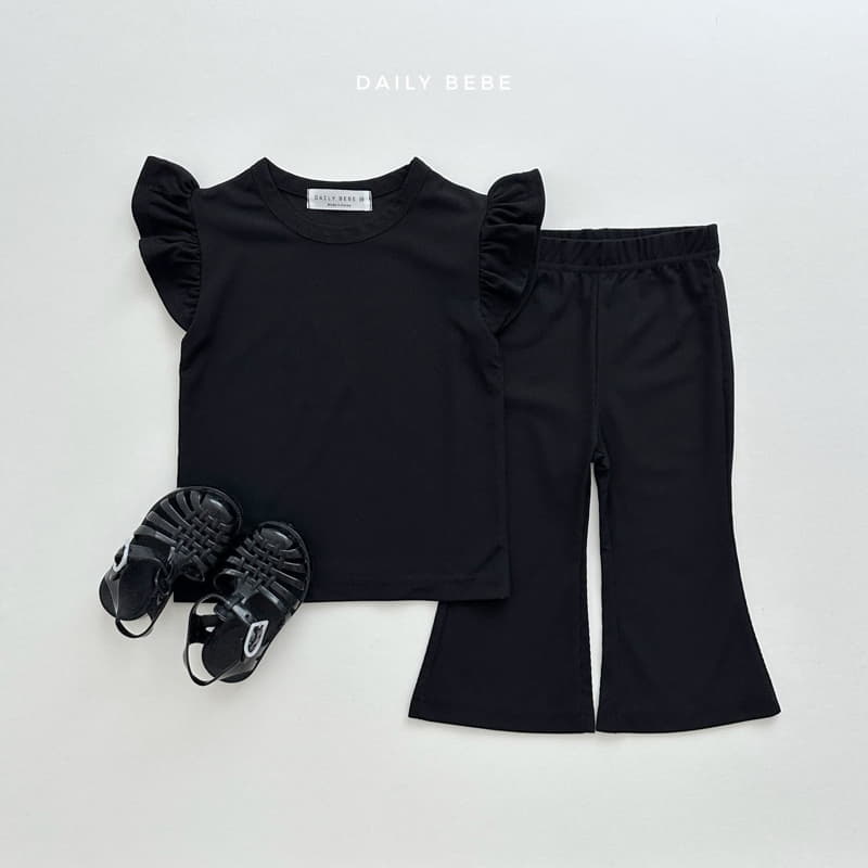 Daily Bebe - Korean Children Fashion - #fashionkids - Cool Bootscut Top Bottom Set - 4