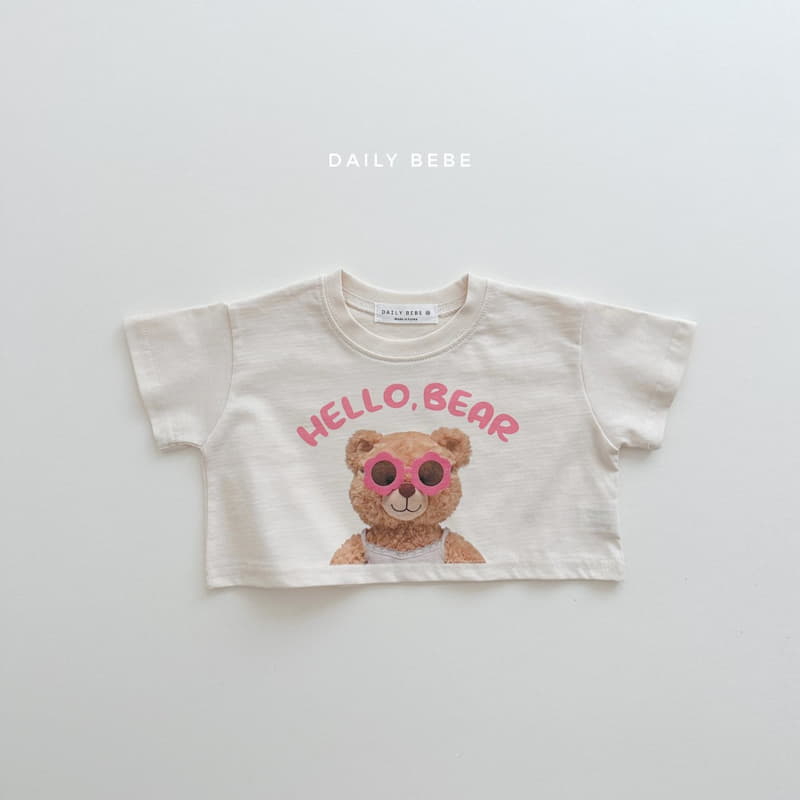 Daily Bebe - Korean Children Fashion - #kidsstore - Sunglass Bear Crop Tee - 12