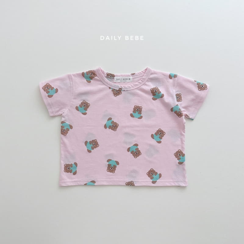 Daily Bebe - Korean Children Fashion - #kidsstore - Heart Bear Tee - 7