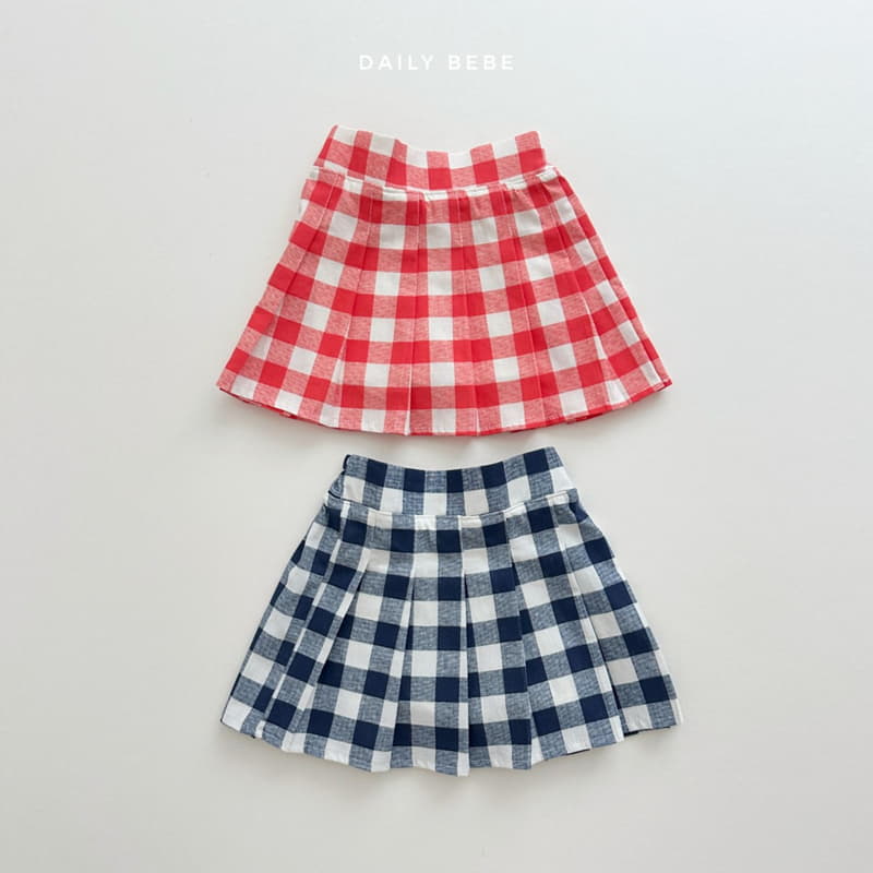 Daily Bebe - Korean Children Fashion - #kidsstore - Check Wrinkle Skirt