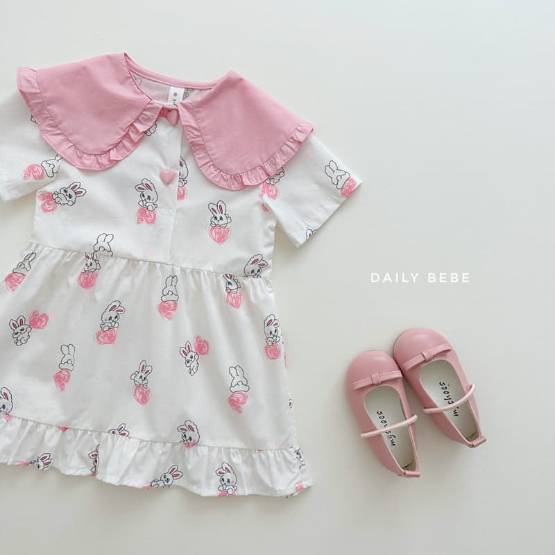 Daily Bebe - Korean Children Fashion - #kidzfashiontrend - Rabbit Color One-piece